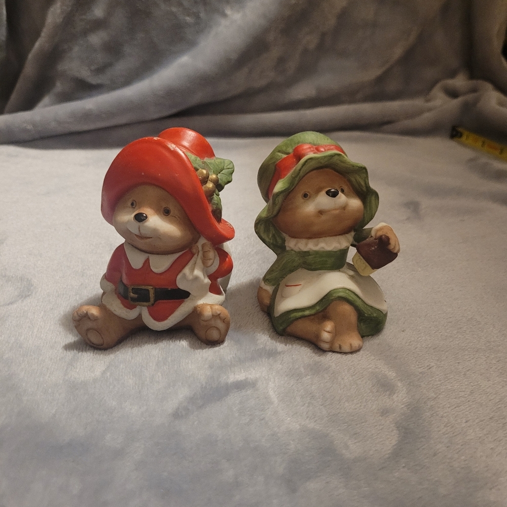 Vintage Pair Of Homco Teddy Bear & Mama Bear